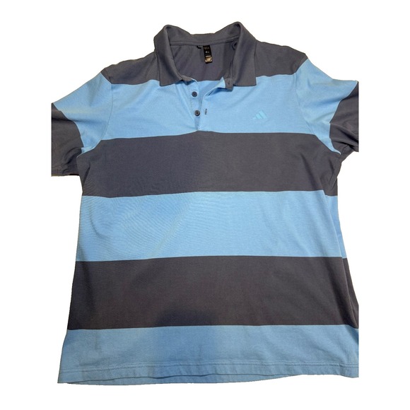 adidas Other - Adidas Men's XL Polo Shirt Blue Navy Stripe Short Sleeve Golf Casual Performance